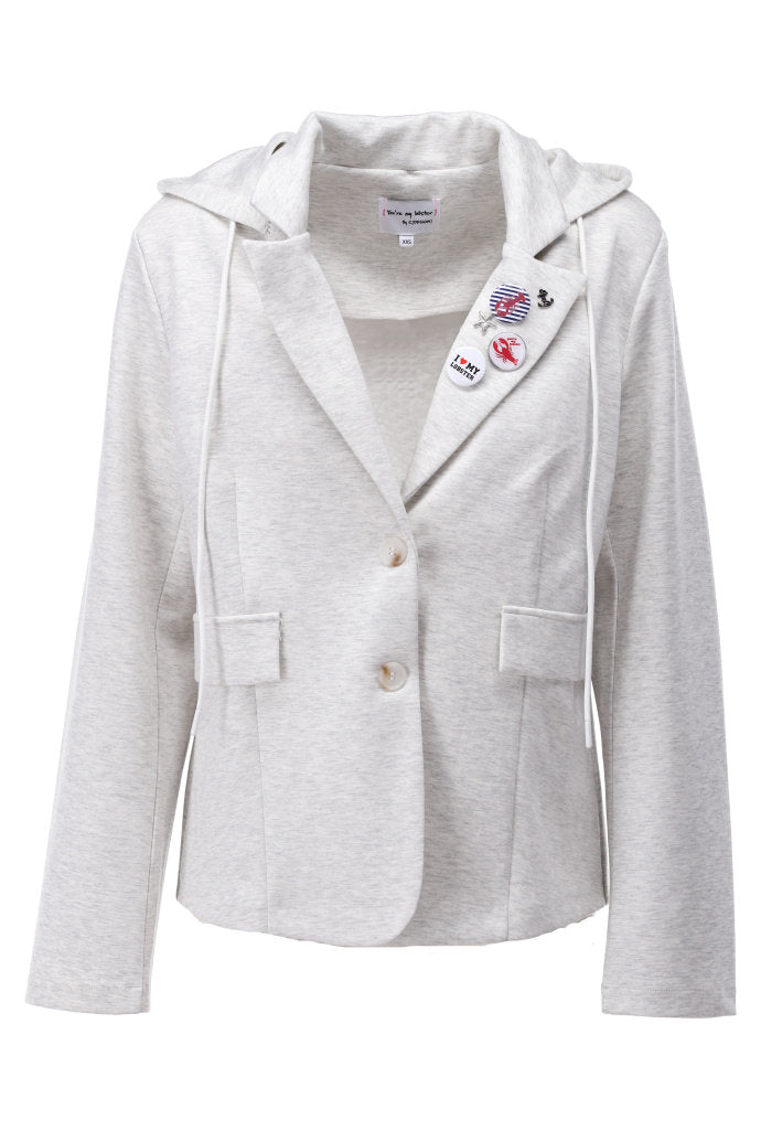 K-Design Jasje met Afneembare Kap C605L light grey melange