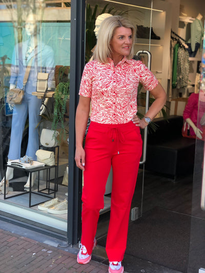 Mi piace Travelstof Broek Recht Model 202089 rood