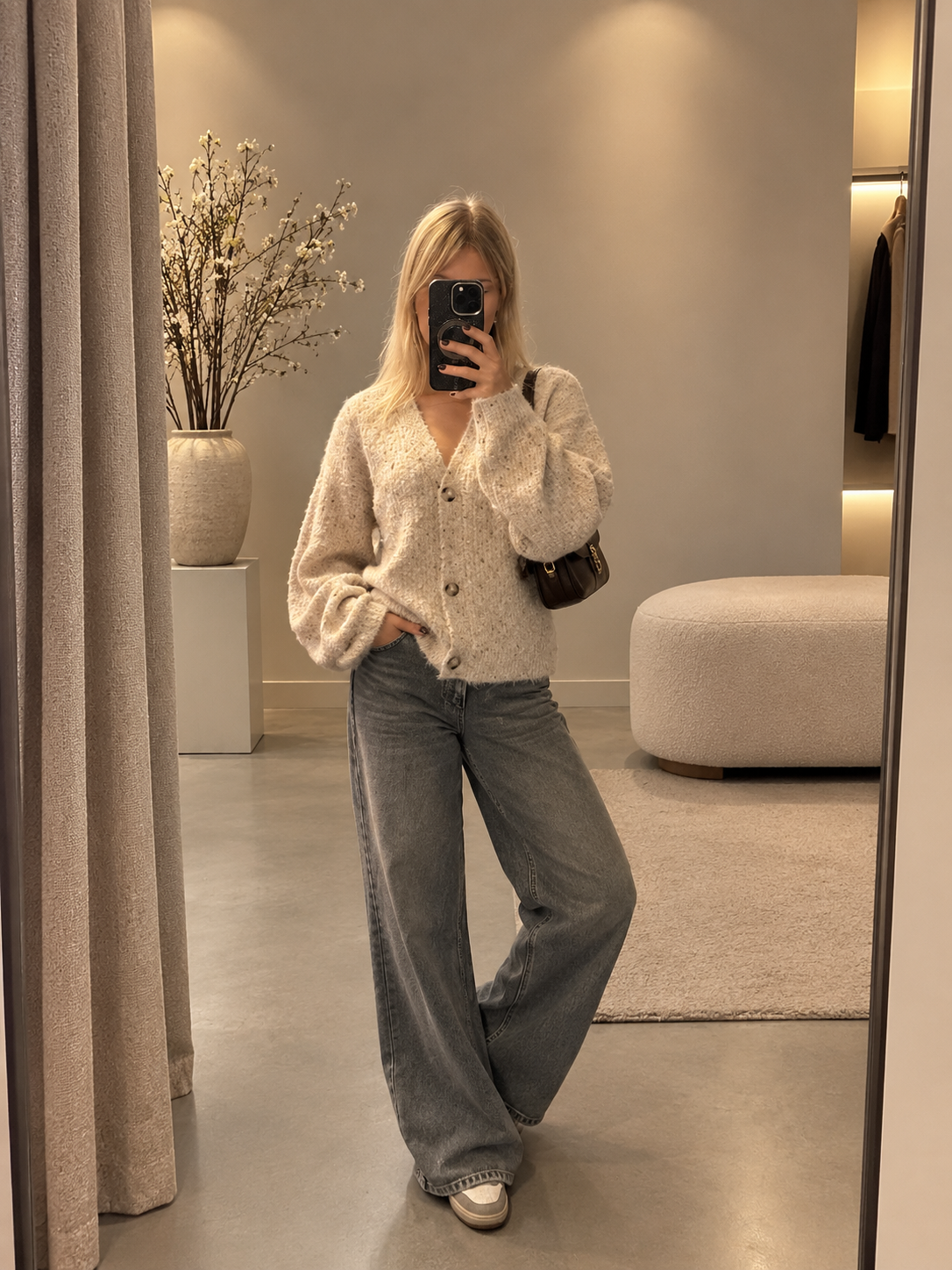Freequent GRSNemes Cardigan moonbeam melange