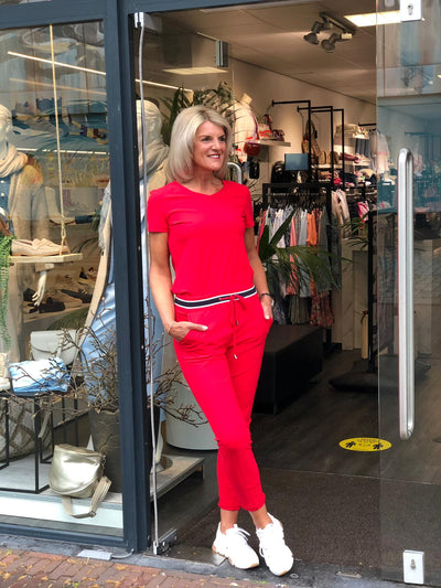 Travelstof shirt Mi Piace rood 202080