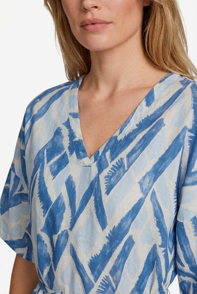 C&S Dalma Jurk sand / cornflower blue