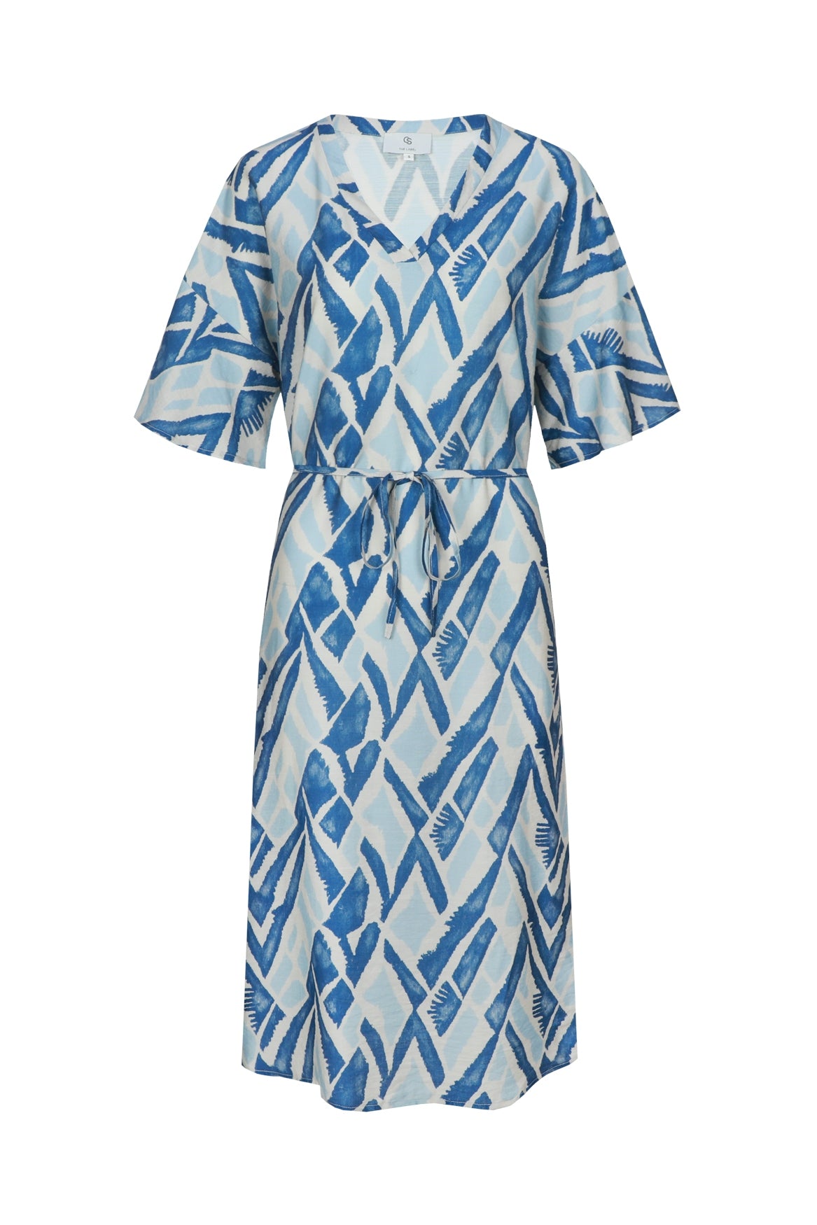 C&S Dalma Jurk sand / cornflower blue