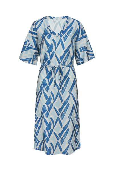 C&S Dalma Jurk sand / cornflower blue