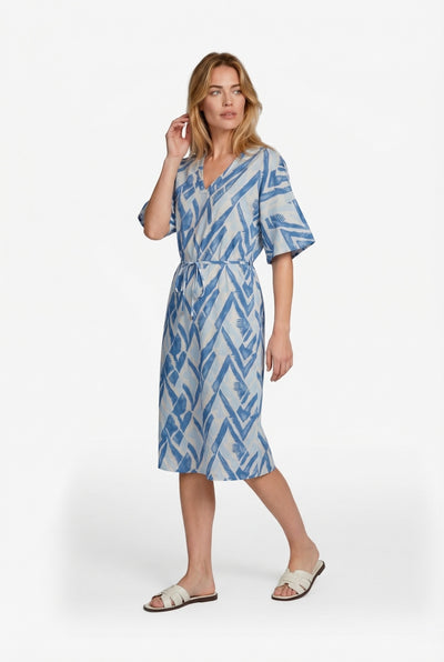 C&S Dalma Jurk sand / cornflower blue