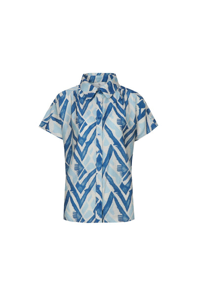 C&S Lene Blouse sand / cornflower blue