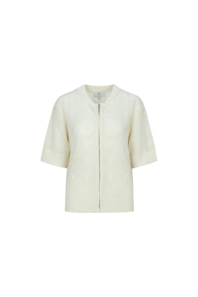 C&S Karna Knit Cardigan wool white