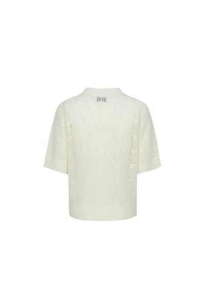 C&S Karna Knit Cardigan wool white