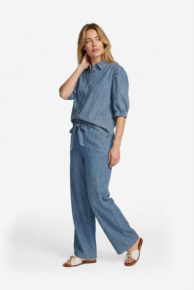 C&S Petrissa Broek denim light blue