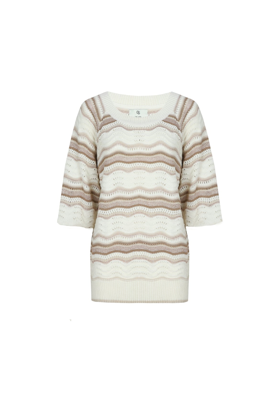 C&S Alida Knit Pullover offwhite / sand