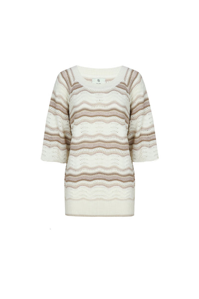 C&S Alida Knit Pullover offwhite / sand