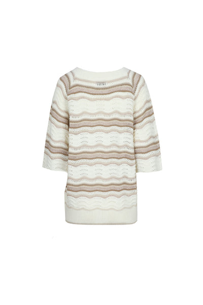 C&S Alida Knit Pullover offwhite / sand