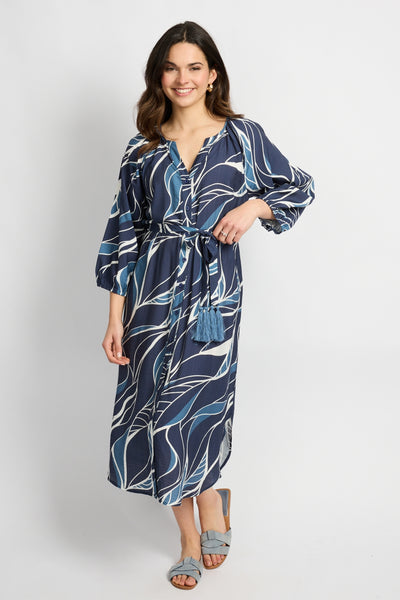 C&S Dacia Jurk dusty blue/ light blue