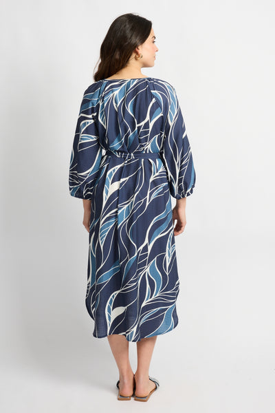 C&S Dacia Jurk dusty blue/ light blue
