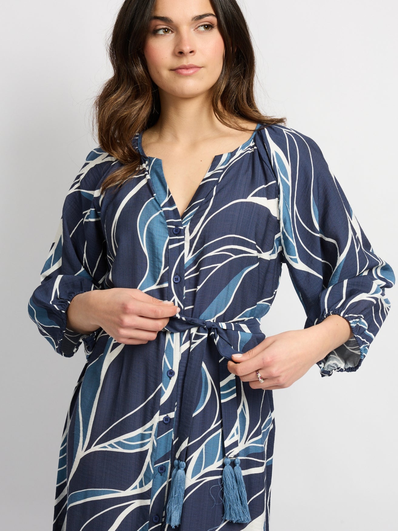 C&S Dacia Jurk dusty blue/ light blue