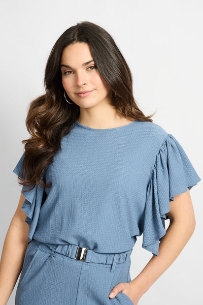 C&S Tilda Top dusty blue
