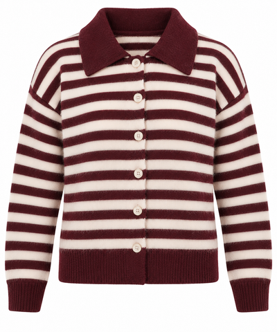 By Clara Polo Trui Streep Bordeaux/Creme
