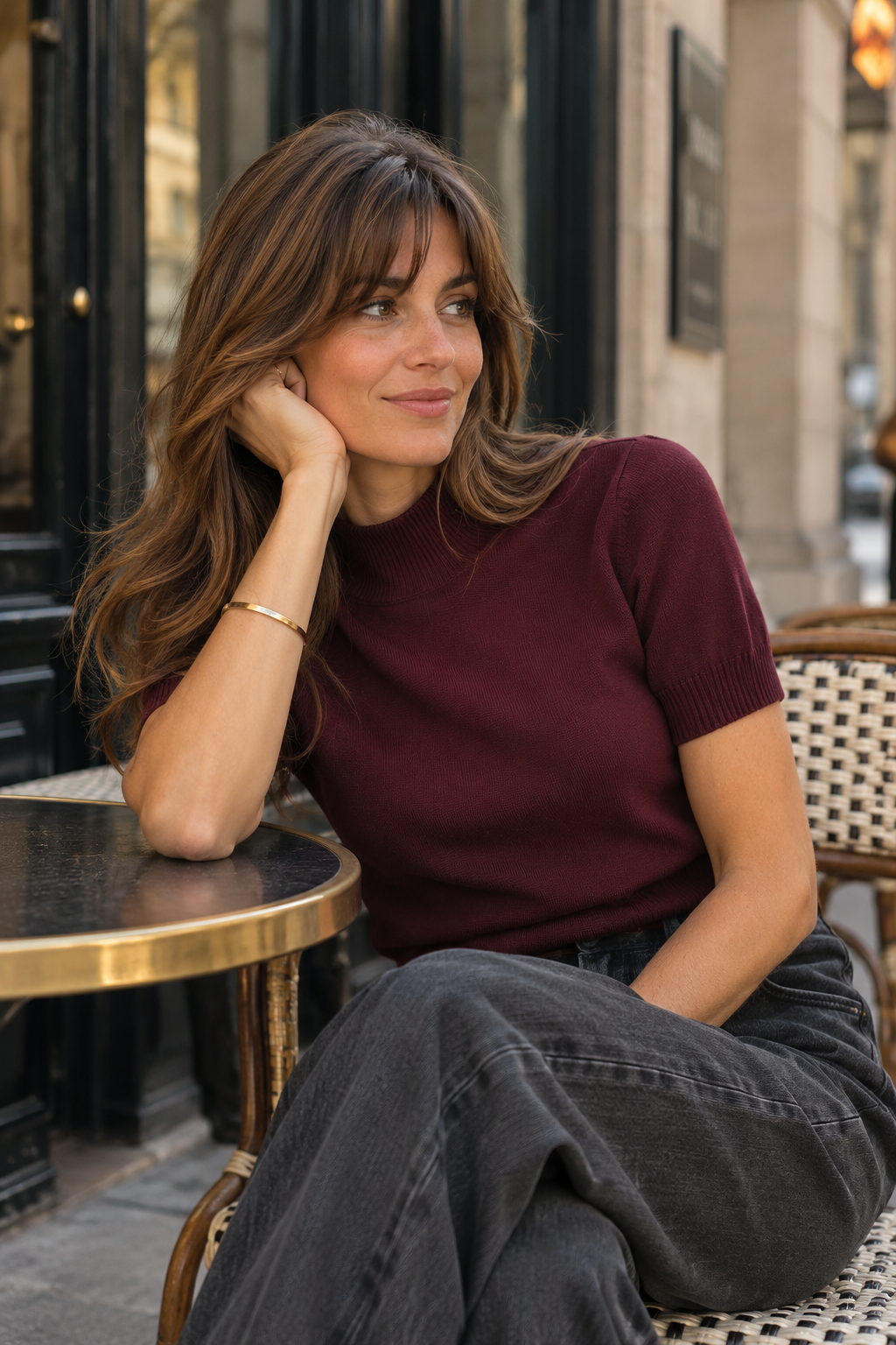 By Clara Knit Top Bordeaux