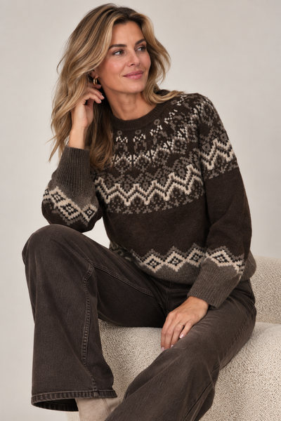 Freequent Merla Pullover Mole w. Morel