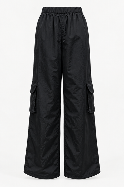 Ivivi Wide Leg Cargo Broek H4873 Zwart