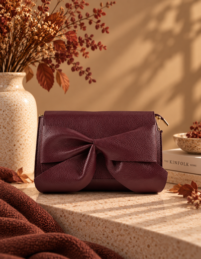Schoudertas Leer T412 Bordeaux rood