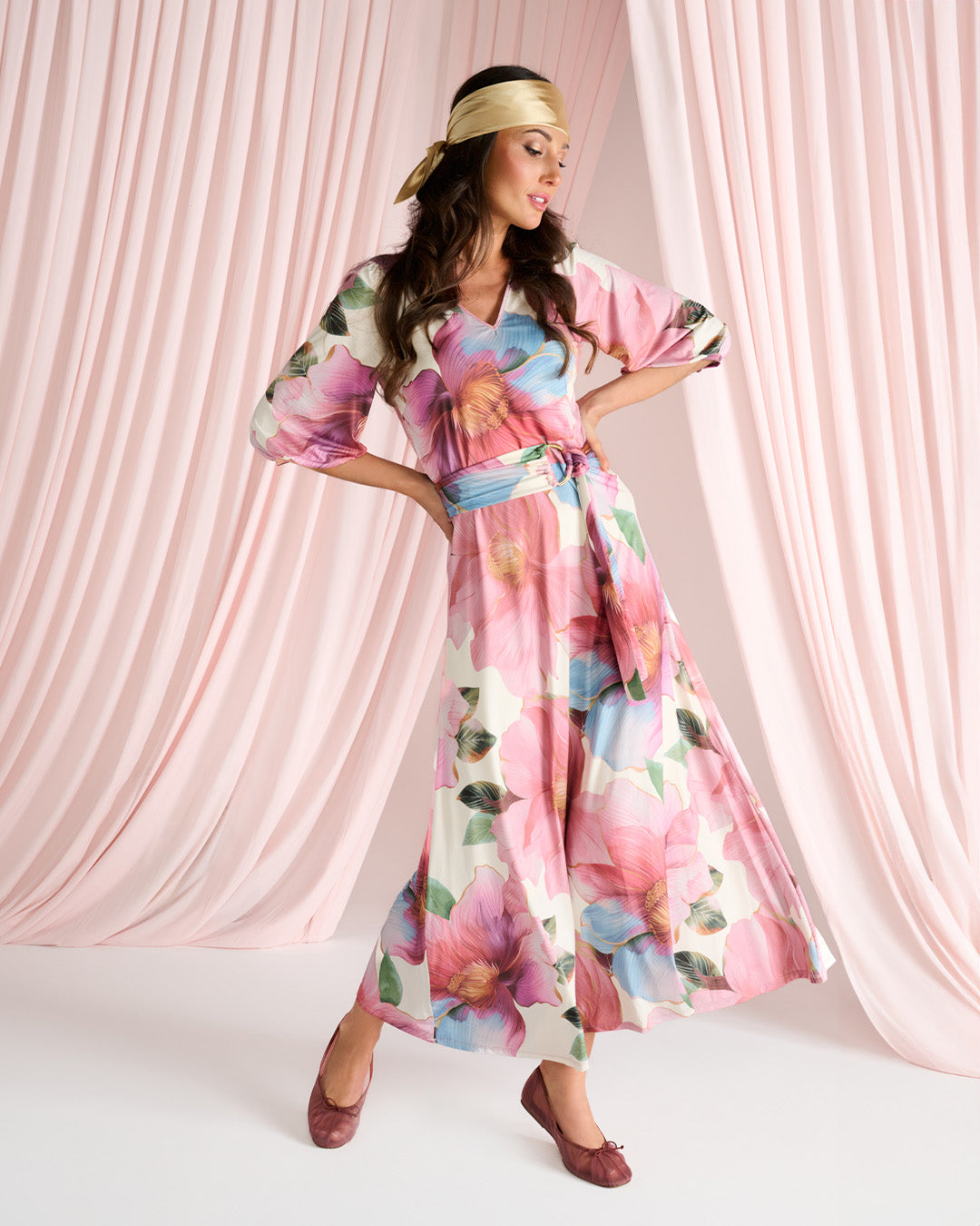 K-Design Maxi Jurk met Design C111 P115 roze