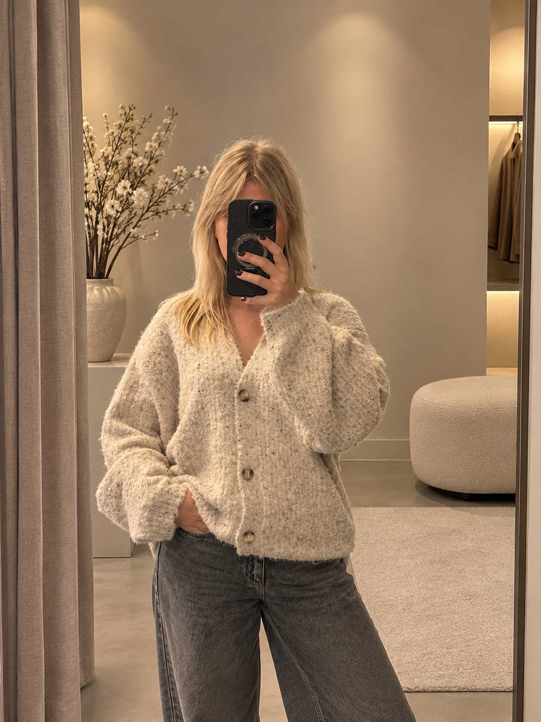 Freequent GRSNemes Cardigan moonbeam melange