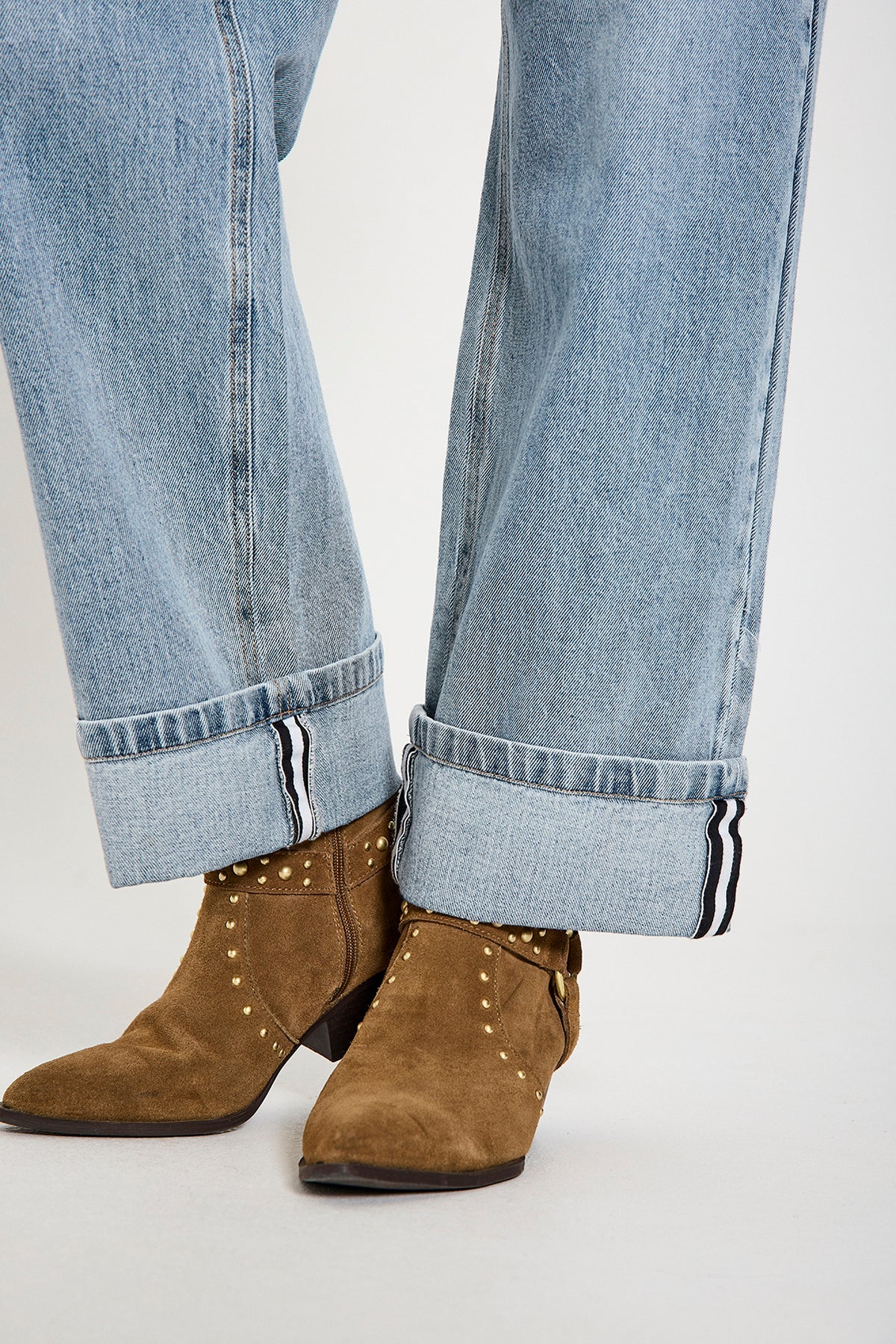 Freequent Midde Turn Up Jeans L32 light blue denim