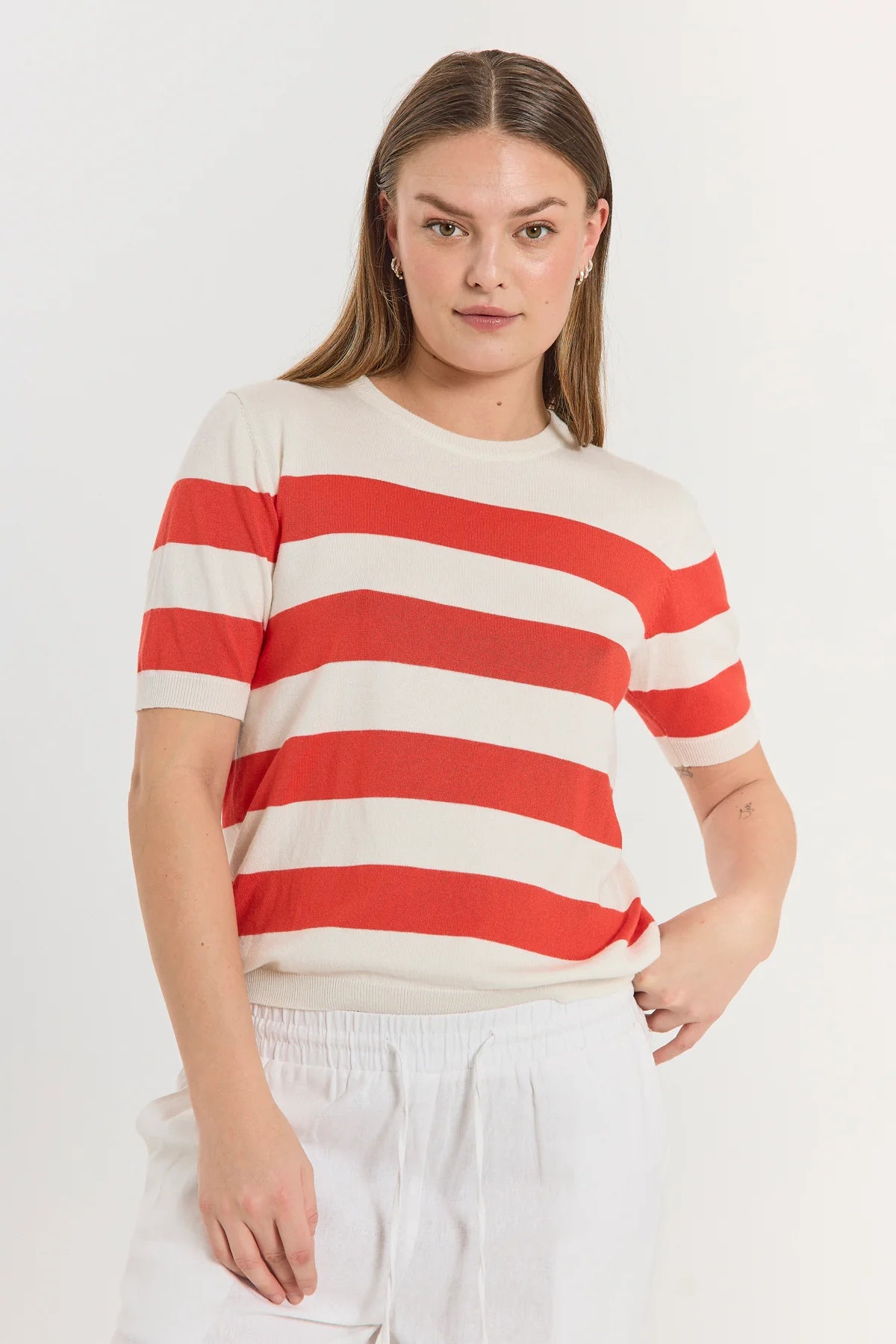 Freequent Pixie Pullover star off white w. bittersweet