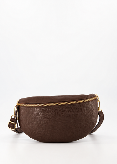 Zoey Crossbody Tas Leer T302 dark brown