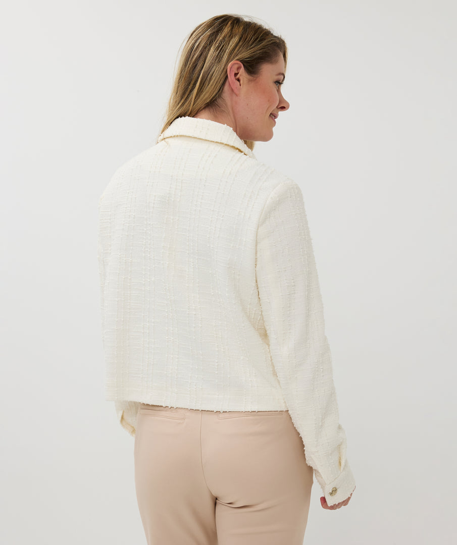 Esqualo Jacket Stretchy Boucle off white SP25.19014