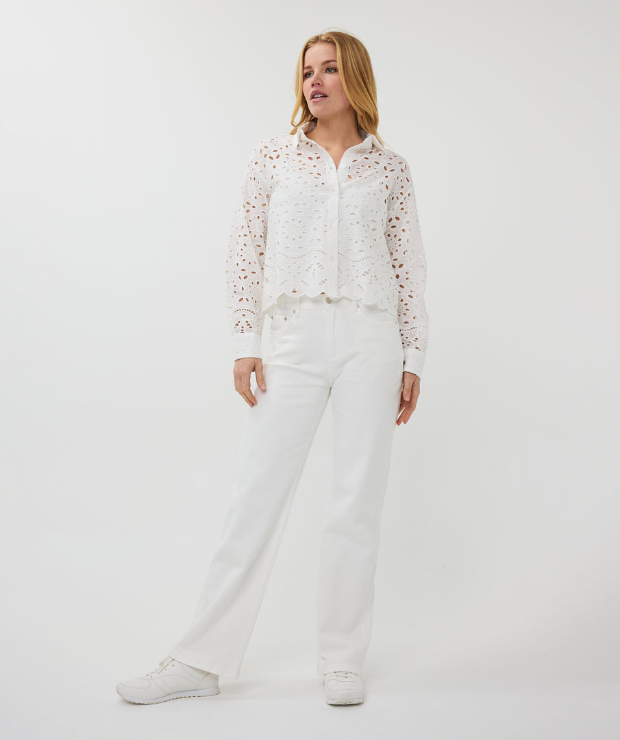 Esqualo Blouse Broidery Anglaise off white SP25.28000