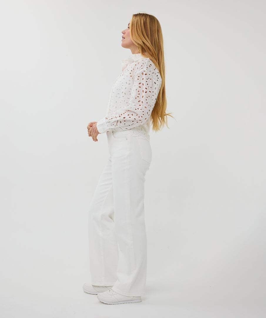 Esqualo Blouse Broidery Anglaise off white SP25.28000