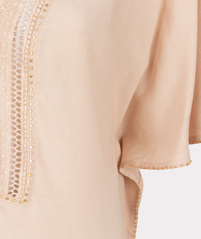 Esqualo Top Embellished HS25.14213 zand