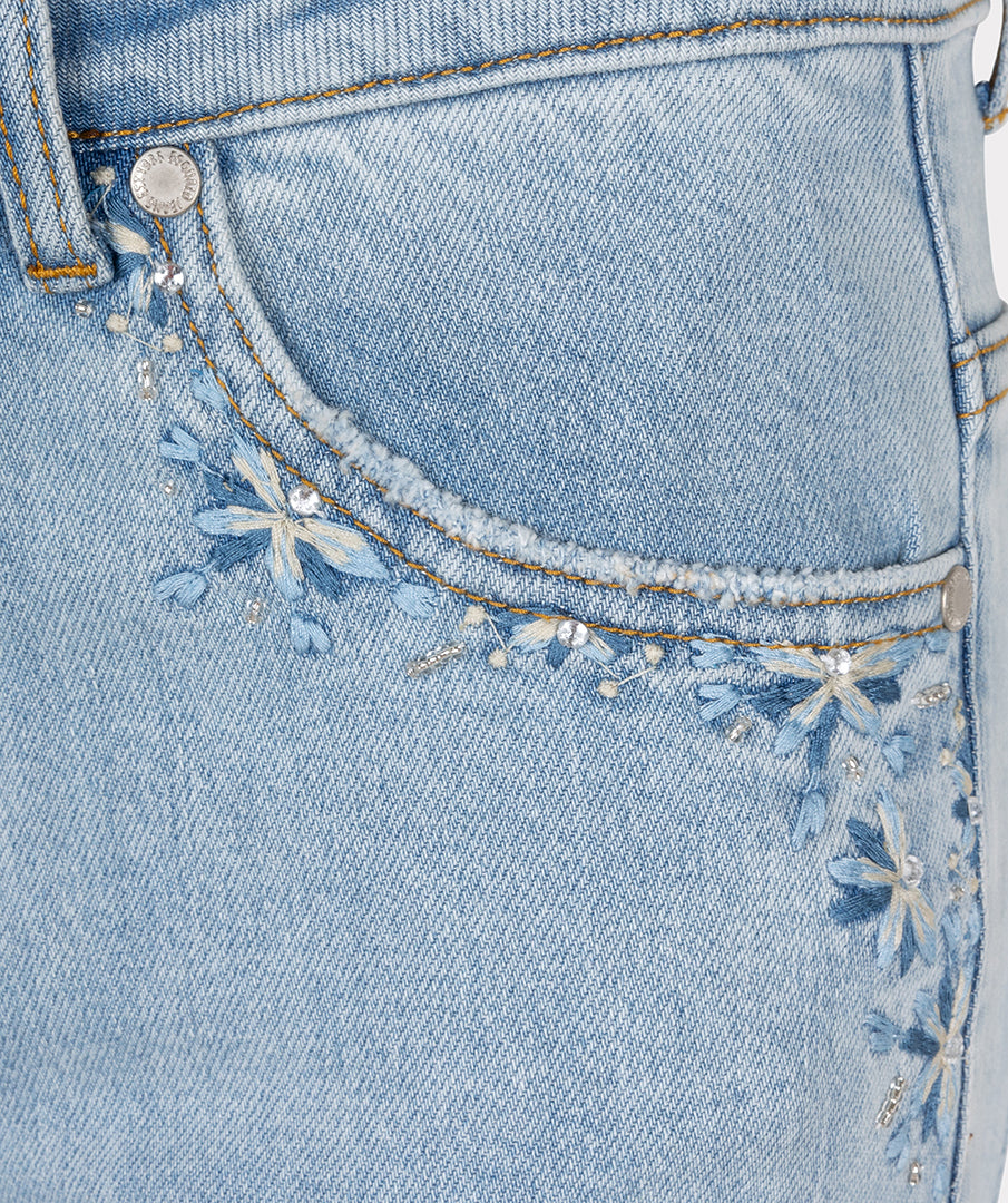 Esqualo Embroidery Jeans Broek denim blauw SP25.12009