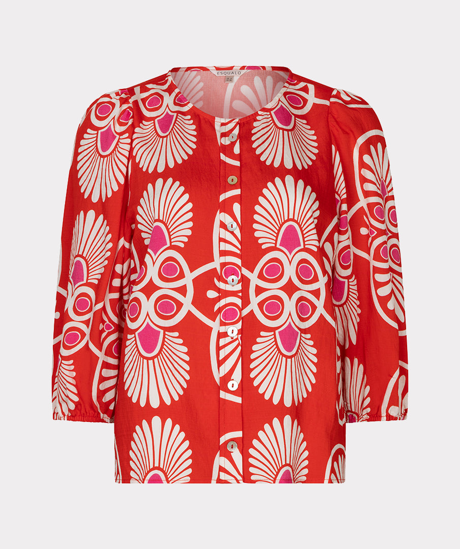 Esqualo Blouse Ronde Hals Heartfelt HS26.10203 print
