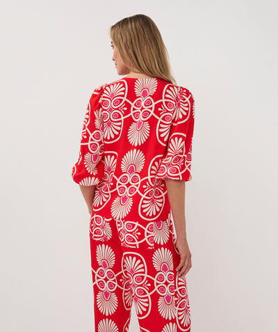 Esqualo Blouse Ronde Hals Heartfelt HS26.10203 print