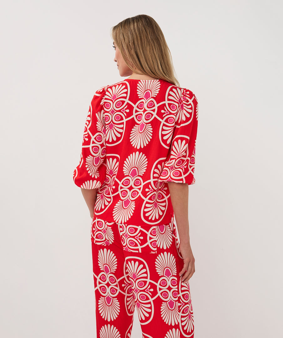 Esqualo Blouse Ronde Hals Heartfelt HS26.10203 print