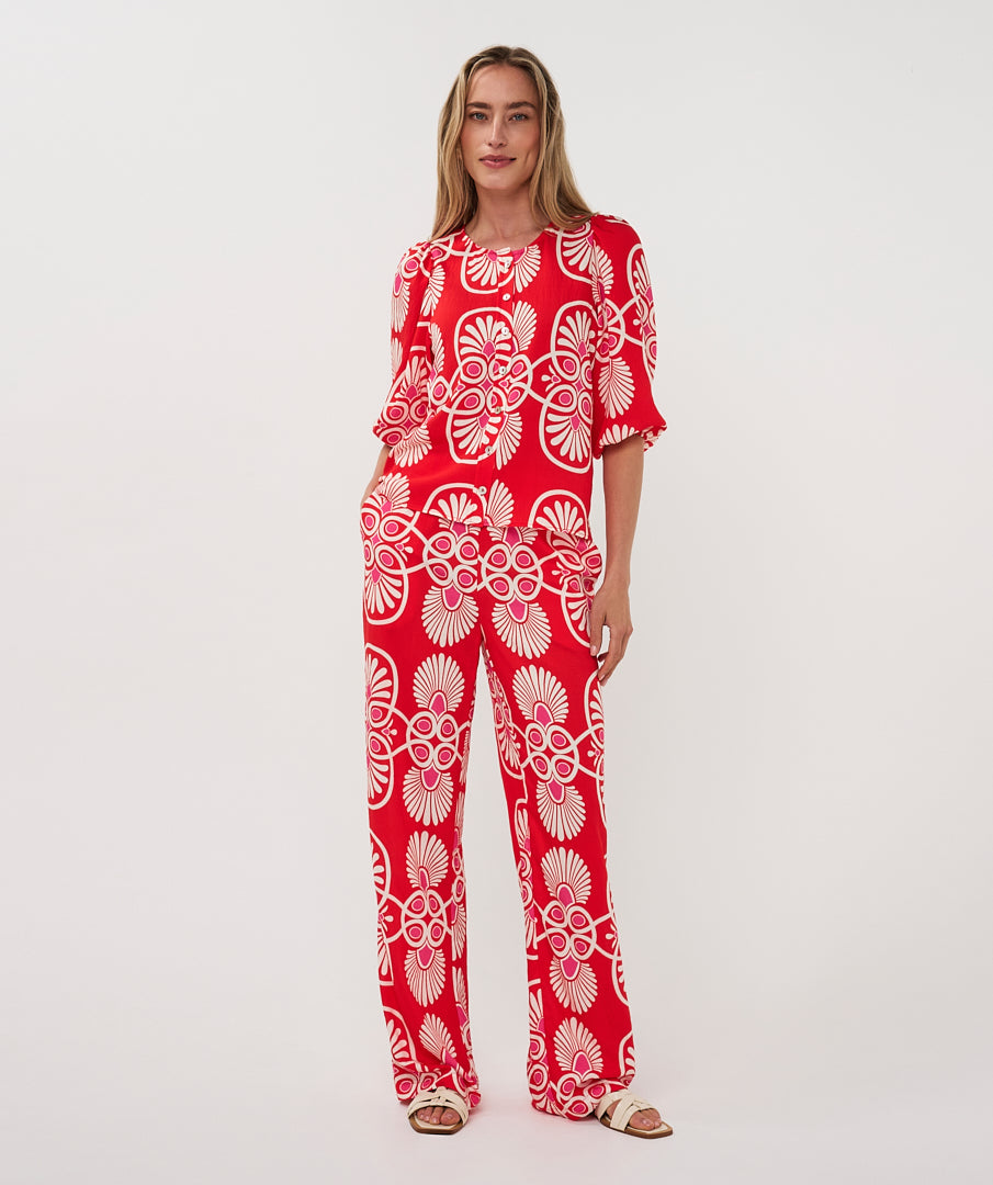 Esqualo Blouse Ronde Hals Heartfelt HS26.10203 print