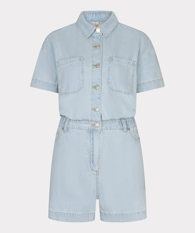 Esqualo Jumpsuit Short Light Denim HS26.12205 light jeans blue