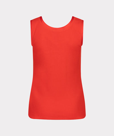 Esqualo Top Satin Binding Rib Knit HS26.30208 rood