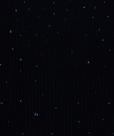 Esqualo Top Rib Short Sleeve Sequins SP26.02034 navy