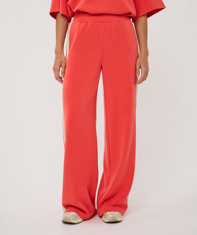 Esqualo Broek Wide Stripe Modal SP26.05006 chili red