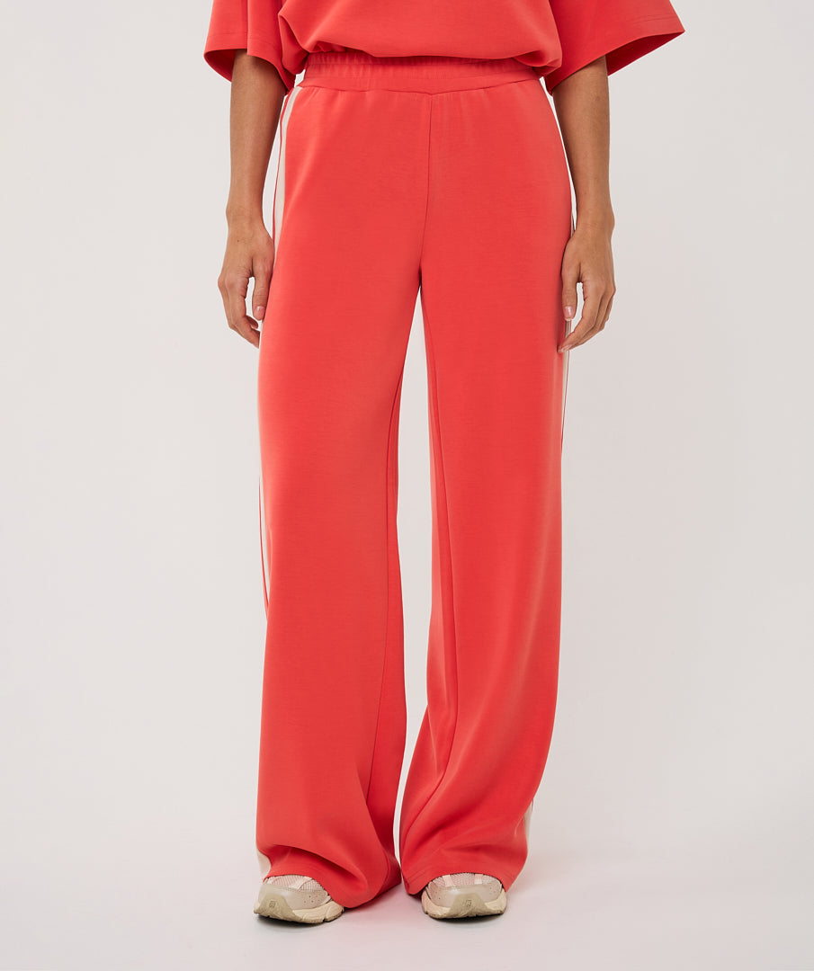 Esqualo Broek Wide Stripe Modal SP26.05006 chili red