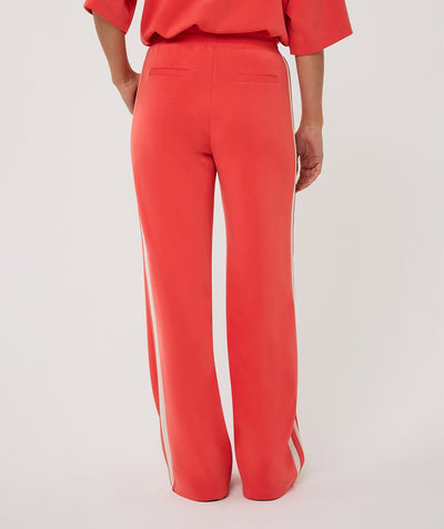 Esqualo Broek Wide Stripe Modal SP26.05006 chili red
