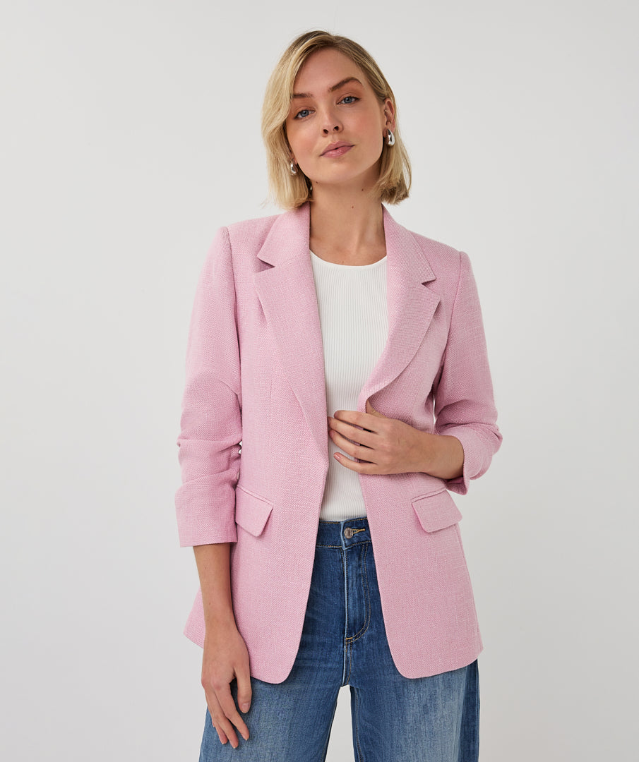 Esqualo Blazer Linnen Look SP26.10045 roze