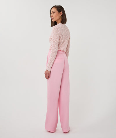 Esqualo Twill Wide Broek SP26.10048 romance rose