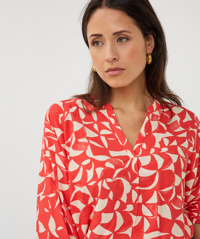 Esqualo Blouse Raglan Scarlet Graphic SP26.14003 print