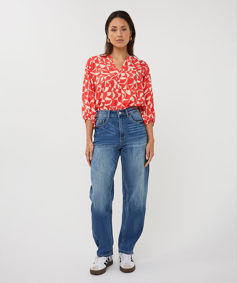 Esqualo Blouse Raglan Scarlet Graphic SP26.14003 print