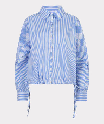 Esqualo Blouse Striped Cropped Batwing SP26.28002 blue white