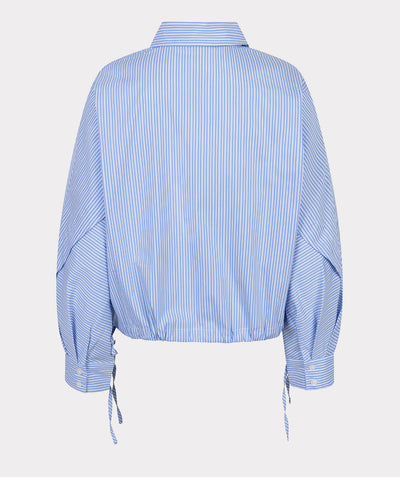 Esqualo Blouse Striped Cropped Batwing SP26.28002 blue white